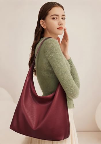 Image of KALIDI Casual Tote Bag Vegan Leather Hobo Zipper Work Bag Weekender Shoulder for Women Shoulder Travel Purse