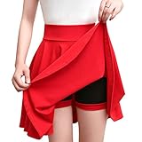 ✔ Matériau – 95 % polyester + 5 % élasthanne ; ce matériau de la jupe patineuse pour femme est doux, confortable et respirant