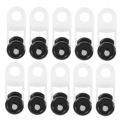 VALICLUD 10 Piezas Polea De Riel De Cortina De Techo Rodillos Metálicos para Riel De Cortina Mini Polea De Plástico De Dos Ruedas Deslizadores De RV
