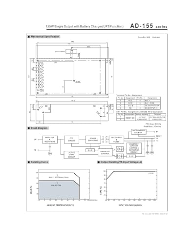 Alimentation à sortie unique de 155W AD-155B bloc de puissance - 4