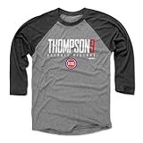 500 LEVEL Ausar Thompson Detroit Pistons 3/4 Sleeve T-Shirt - Ausar Thompson Detroit Pistons Elite WHT (Black/Heather Gray, XXX-Large)