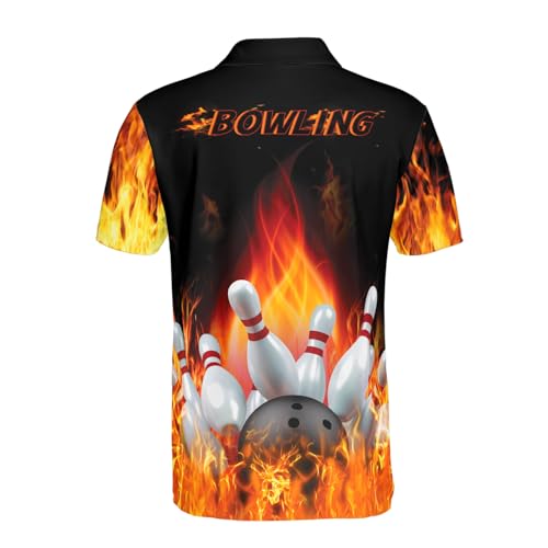 Bowling Polo Shirts 3D for Men & Women, Bowling Jersey Shirt, Team Bowling Shirts Short Sleeve Polo Gift3
