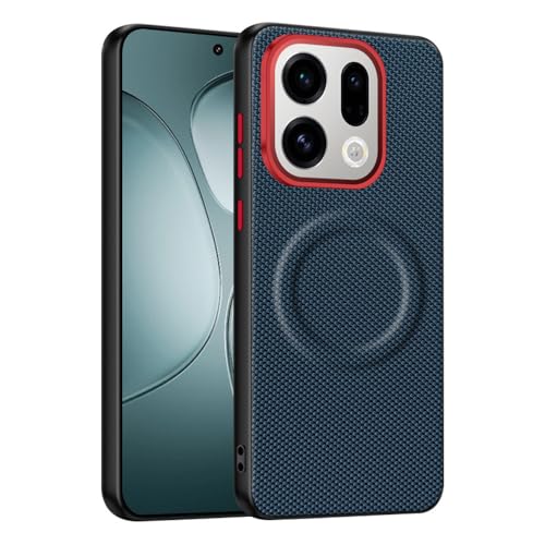 for Oppo Find X9 Pro�̃P�[�X�A�����J���������Y�t���[�� TPU�o���p�[�i�C�����t�@�C�o�[�o�b�N�J�o�[�V�F��MagSafe�R�[�i�[�h�Ռ��ی�ƌ݊��� (�u���[)