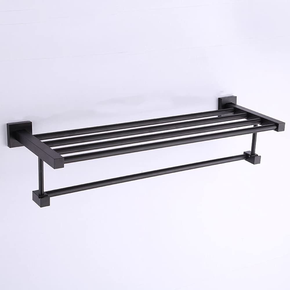 Accesorios de baño de aluminio negro para renovar el aseo y colgar toallas