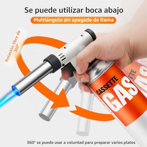 Miniatura 7 de Iwatani International Iwatani Pro2 - Antorcha De Butano Culinaria Para Sous Vide, Llama Ajustable Con Uso Inverso Para Postres, Crema Brulee, Barbacoa Y Hornear Combustible Butano No Incluido