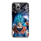 HEMINJYJEF Japanese Anime Fashion Coque de protection en verre anti-chute Manga Cover Souple Silicone Phone Case (Goku vs Beerus, pour iPhone 11)