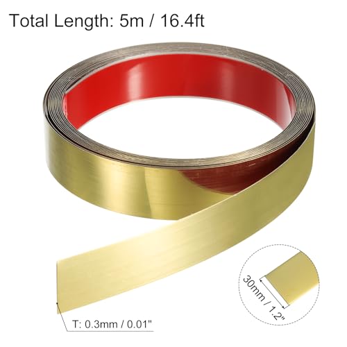 Moldura de acero inoxidable para pared dorada autoadhesiva vinilo de 5m 3