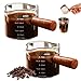 2 tazas medidoras de espresso de 100 ml de vidrio transparente con escala dual asa y boquillas dobles Imagen de 2 tazas medidoras de espresso de 100 ml de vidrio transparente con escala dual asa y boquillas dobles
