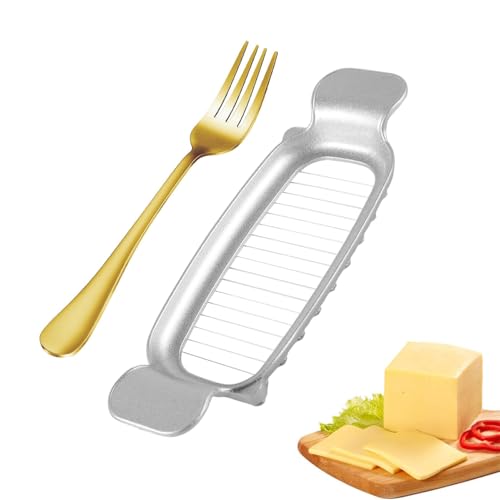 HZIYOU Cortador de mantequilla y queso, cortador de queso de acero inoxidable, cortador de queso multiusos de acero inoxidable para mantequilla, queso en bloque, hornear frutas