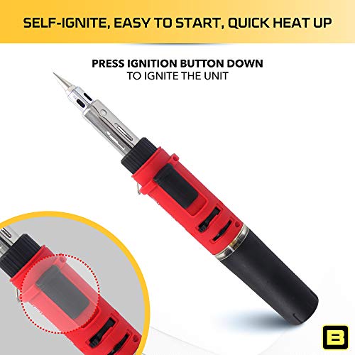 Berkling Bsg-568 3-In-1 Cordless Butane Gas Soldering Iron, Heat Gun Blower, Mini Torch - Self-Ignite, Instant Start, Rechargeable, Light Weight, Portable, Adjustable Flame Control, Up To 90 Mins #TOP3