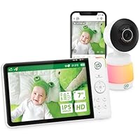 Leapfrog LF3917HD Smart WiFi Video Baby Monitor with Camera & Audio,Remote Camera Pan-Tilt-Zoom,7 HD 720p Display,110 Wide-angle view,Color Night Vision,Adaptive Touch Color Night Light,Two way talk