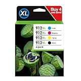 912XL Cartouches d'encre Remplacement Compatible pour HP 912XL 912 XL pour Officejet 8012 8014 8015 8017 pour Officejet Pro 8022 8023 8024 8025 (Noir Cyan Magenta Jaune, 4-Pack)
