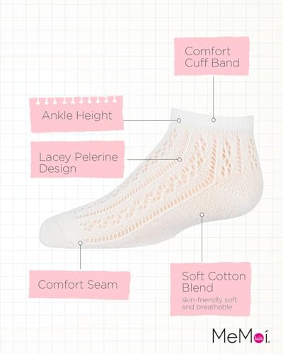 MeMoi Girls Pelerine Cotton Blend Anklet Socks3