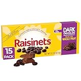 Raisinets Dark Chocolate Covered Raisins, Gluten-free California Movie Theater Candy Box 3.1 oz, Bulk 15 Pack