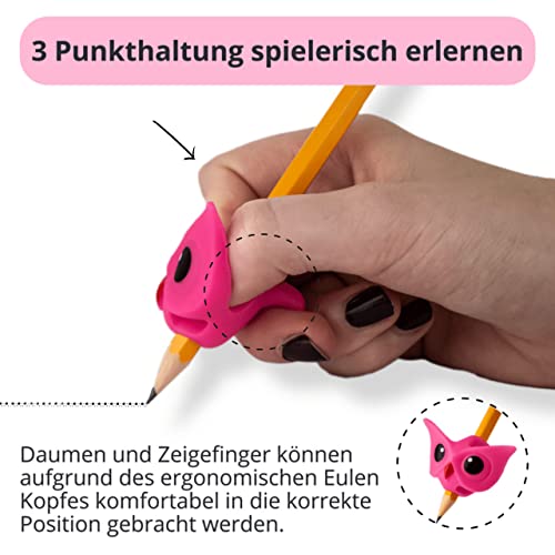 RiyeoTree® 3x Stiftehalter Kinder Hilfe Schreibhilfe für Stift Kinder - ergonomischer Stifthalter Schreiblernhilfe Bleistifthalter für Stifte Rechts und Linkshänder