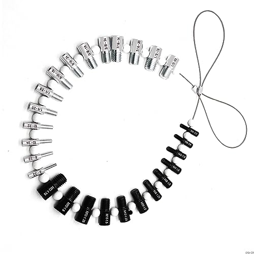 Xxzhiho NO Nut And Bolt Thread Checker (Inch & Metric) - 26/44 Male/Female Thread Identifier Gauges thumb #7