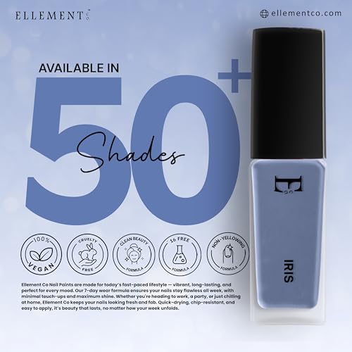 Image of IRISH Vegan Nail Polish Soft Blue Color | Long Lasting Chip Resistant Formula | Quick Dry Glossy Finish | Non Toxic & Cruelty Free Nail Paint for Women | 10 ml