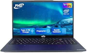NIMO 15.6 IPS FHD-Laptop, Intel 12th Gen N100 (Beat i3 1115G4 Up to 3.4GHz) 8GB RAM 256GB SSD Laptop-Computer with Backlit Keyboard Fingerprint Type-C 65W Blue (Renewed)