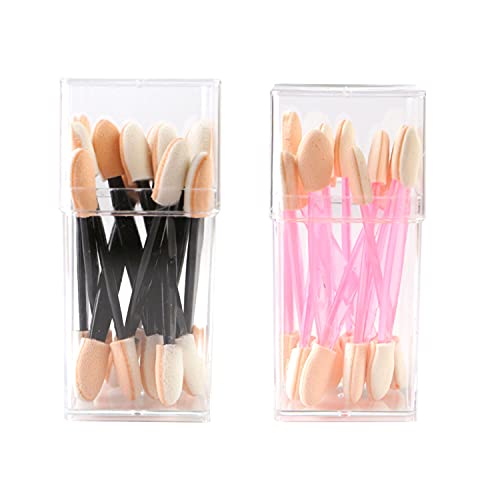 Sponge Eyeshadow Brush, 24 pcs Einweg Schwamm Lidschattenpinsel Doppelseitig Bürsten Verfassungswerkzeuge Sponge Gespitzte Applikatoren bilden Pinsel Cover