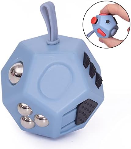 UOOEFUN Small Fidget Cube,12 Side Fidget Cube,Mini Fidget Toys Relief Stress and Anxiety Depression Anti for Kids Adults with ADD, ADHD, OCD, Autism (Grey)