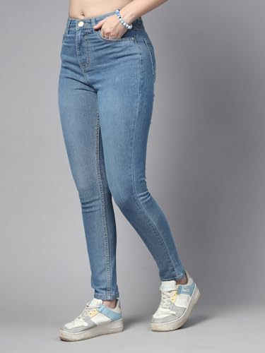 Image of Style Quotient Women Tinted Blue HIGH Rise Straight FIT Jeans