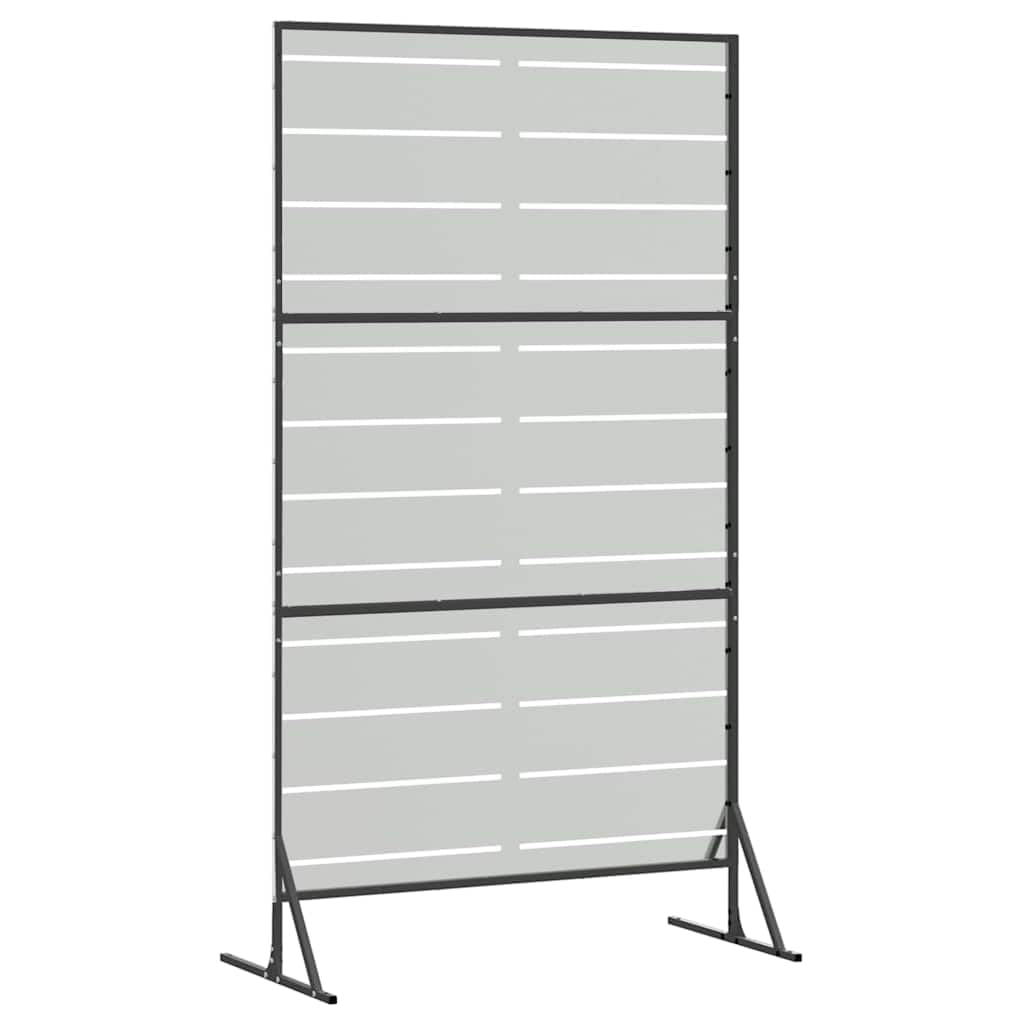 Ochrona przed wzrokiem, szara, stalowa, 100 x 50 x 180 cm, ochrona ogrodu, element ogrodzenia z lamelami, na taras, balkon, do ogrodu, ochrona przed wiatrem i ochrona przed wiatrem