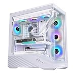 Lian Li V100 ATX Mid-Tower PC Case, 4 x 120mm ARGB PWM Fans Pre-Installed, LED RGB Strip, Display Platform with Tempered Glass, Support 420mm GPUs, 360mm Radiator, Optimized Airflow - White (V100RW) - Image 5