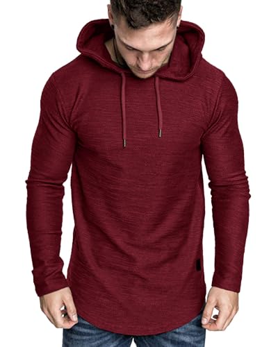 Image of Lexiart Mens Cotton Hoodies Pullover Sport Muscle Workout Shirts