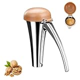 Nut Cracker, Heavy Duty Nutcracker with Splash-Proof Lid, Walnut Cracker Tool with Ergonomic and Self-Retracting Handle -Cracks Large to Medium Sized Nuts With Little Effort