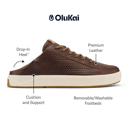 Image of OluKai Lae'ahi Li 'Ili Men's Waterproof Leather Sneaker, Versatile & Casual Everyday Shoe, All-Day Comfort & Support, Enhanced Grip & Traction