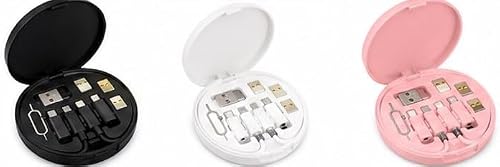 5-in-1 Data Cable Set, 60W Fast Charging, with USB-C Adapters, Phone Stand and Storage Case (3, pink)