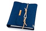 filzringdichtung skf  Ringbuch Filz blau A5 Notizbuch Ringordner PERSONALISIERT Name Kalender Leder Geschenk Abschluss Schule Abitur Ausbildung Studium Karabiner lässig 2,2cm, 2 Ringe