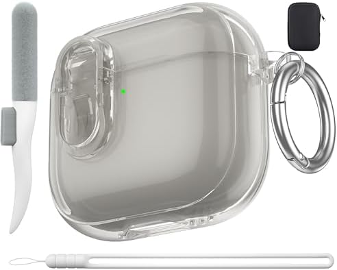 Drop Protection Cover for AirPods Pro 2 Case with Cleaning Kit,Clear Black