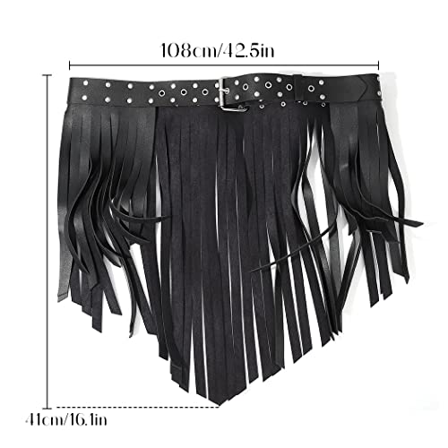 Nicute Leather Belt Skirt Black Waist Chain Short Tassel Belts Skirts Goth Body Accessories For Women And Girls #TOP1