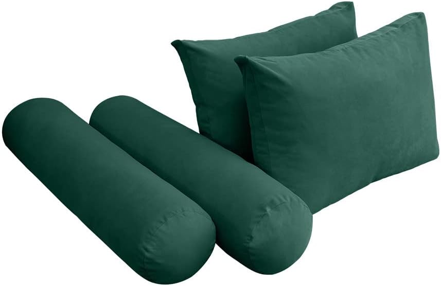 Prolinemax Style V1 Twin-XL Size Knife Edge Velvet Indoor Daybed Mattress Bolster Pillow Complete Set AD317