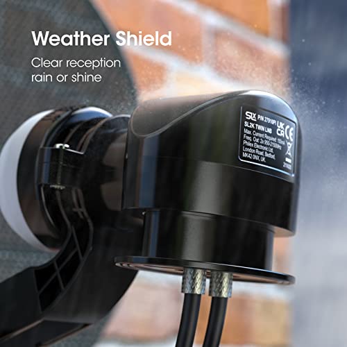 SLx LNB 2 Salidas Parabolica, Receptor Antena Parabolica Universal, Compatible con HD, 4K, UHD, Full HD - imagen 3
