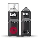  Bolt Spray Premium Paint - PACK SPRAY PINTURA BICAPA PARA FIAT METALIZADO + BARNIZ 1K 400ML - 284A GRIGIO BEL TENEBROSO EFFECT