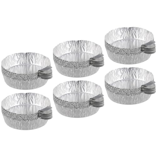 CIYODO Lab Weighing Trays 50pcs Aluminum Foil Weighing Pans Chemistry Powder Storage Evaporating Drying Handle Reusable