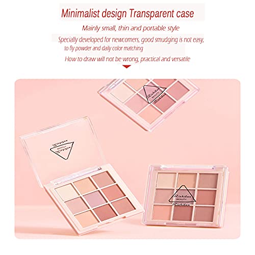 Surorain 9 Colors Matte Eyeshadow Palette, Highly Pigmented Long Lasting Matte Nude Shimmer Eyeshadow Pallet,Beige Earth Neutral Smoky Waterproof Cosmetic Eye Shadows #TOP5