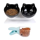 ♤GrößE: Schüssel katzennäpfe: L * B * H: 27,5 * 14 * 14 cm (10,83 * 5,51 * 5,51 Zoll); Schaufel: L * B: 14,7 * 5,5 cm,Mit dem Futterschaufel müssen Sie sich nicht um die Menge an Futter kümmern, die Sie Ihrem Haustier täglich geben.