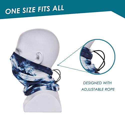 Neck Gaiter Face Mask Reusable, Cloth Face Masks Washable Bandana Face Mask, Sun Dust Protection Balaclava Face Cover Scarf Shield for Fishing Cycling Ink-Black - Thumbnail 5