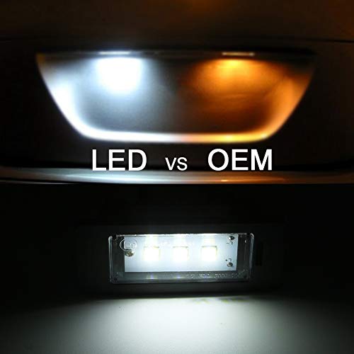 Gempro 2Pcs Led License Plate Light Lamp Assembly For Bmw 1 3 5 Series E82 E88 E90 E91 E92 E93 E39 E60 E61 X1 X3 X5 X6, Powered By 3Smd Xenon White Error Free Led Lights #TOP2