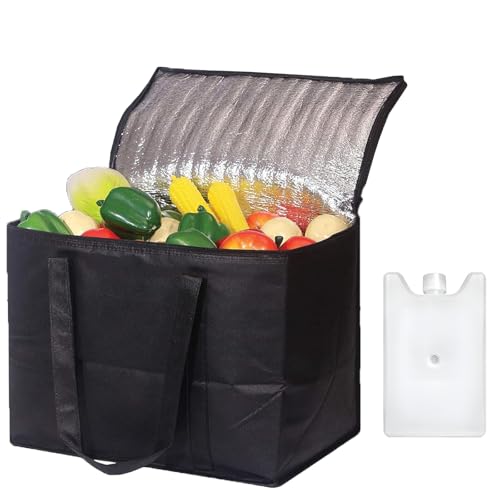 Soft Cooler Bag, 35L Cool Bags with Zip,Thermal Food Delivery Bag,Insulated Picnic Lunch Bag, Foldable Cool Box,Reusable Insulation Shopping Bags,for Camping BBQ Shopping Fishing Family Outdoor Travel