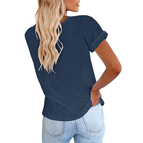 Cicy Bell Women's Short Sleeve Shirts Crewneck Loose Casual Summer Basic Tees Tops2