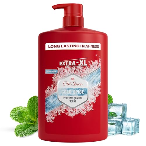 Old Spice Cold Spice Mens Shower Gel & Shampoo Face and Body Wash for Men 1000ml Value Pack Cool Mint Perfume