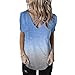Tops de Manga Corta para Mujer Camiseta de Verano con Cuello en V Top Cruzado Blusas Casuales Sueltas Camiseta Blusa Casuales de Verano para Mujer Camiseta con Estampado Degradado de Moda de Verano