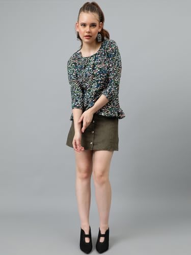 Image of KOTTY Women's Casual Regular Sleeves Printed Multicolor Top