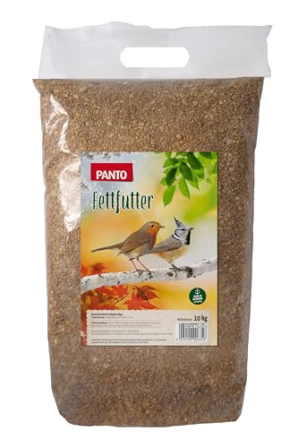 PANTO Fettfutter für Wildvögel 10 kg – energiereiches Vogel Fettfutter mit Erdnüssen, Getreide & Früchten, ganzjähriges Wildvogelfutter für Körner- und Weichfresser
