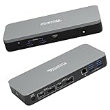 Plugable 12-in-1 Dual 4K USB C Docking Station, Works With Chromebook Certified, Driverless 60W Charging Dock, Compatible with ChromeOS and Windows, 2x HDMI, 2x DisplayPort, Ethernet, 1x USB-C, 6x USB