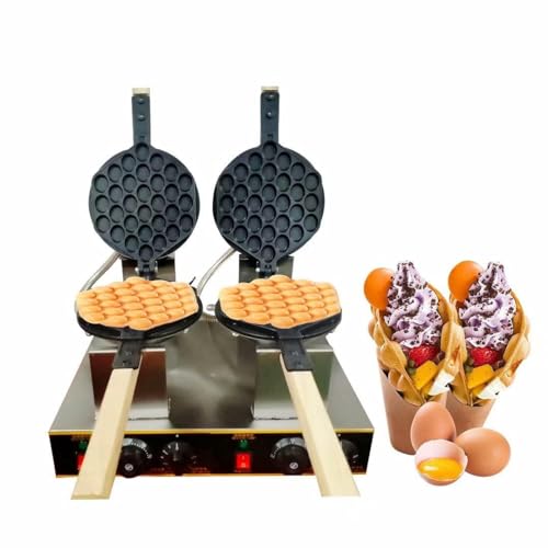 Commercial Bubble Waffle Maker - Electric Double-Head Egg Machine, 180° Rotating, 30 Holes, Double-Sided Instant Heating, Easy to Clean - Ideal for Snack Shops, Cafes, or Home Use